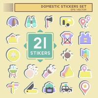 Sticker Set Domestic. suitable for education. simple design editable. design template vector. simple illustration vector