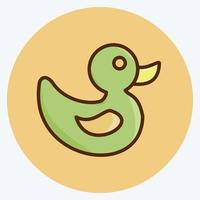 icono de pato de juguete. adecuado para el símbolo de los niños. estilo plano diseño simple editable. vector de plantilla de diseño. ilustración sencilla