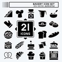 Icon Set Bakery. suitable for Bakery symbol. glyph style. simple design editable. design template vector. simple illustration vector