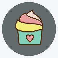 Icon Cupcake. suitable for Bakery symbol. flat style. simple design editable. design template vector. simple illustration vector