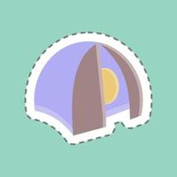 Sticker line cut Tent. suitable for education. simple design editable. design template vector. simple illustration vector