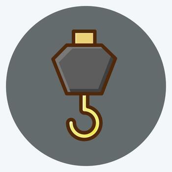 Icon Crane Hook. suitable for building symbol. flat style. simple design editable. design template vector. simple illustration vector