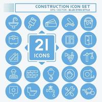 Icon Set Construction. suitable for building symbol. blue eyes style. simple design editable. design template vector. simple illustration vector