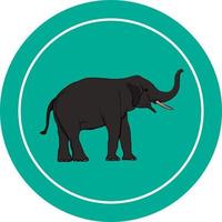 elefante caminando en círculo verde, ilustración vectorial de diseño gráfico para el logotipo vector