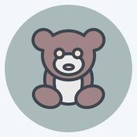 Icon Teddy Bear. suitable for Kids symbol. color mate style. simple design editable. design template vector. simple illustration vector