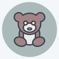 icono de oso de peluche. adecuado para el símbolo de los niños. estilo compañero de color. diseño simple editable. vector de plantilla de diseño. ilustración sencilla