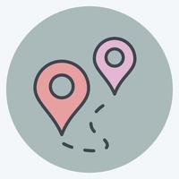Icon Route. suitable for education symbol. color mate style. simple design editable. design template vector. simple illustration vector