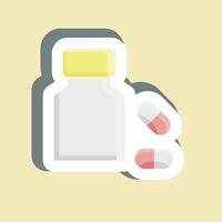 Sticker Pills. suitable for medicine symbol. simple design editable. design template vector. simple illustration vector