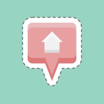 Sticker line cut Location. suitable for building symbol. simple design editable. design template vector. simple illustration vector