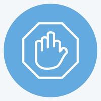 Icon Stop Hand. suitable for building symbol. blue eyes style. simple design editable. design template vector. simple illustration vector