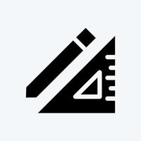 lápiz de icono y regla. adecuado para la construcción de símbolo. estilo de glifo. diseño simple editable. vector de plantilla de diseño. ilustración sencilla
