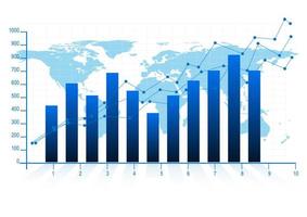 graphics design bar graph concept business analysis finance report growth vector illustration