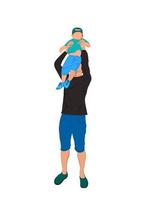 Graphics Design Father holding the young boy on hands vector illustration