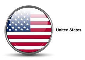 graphic design usa flag for circle button vector template isolated white background