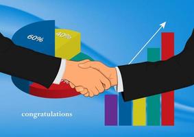 Drawing Graphics hand two businesspeople shaking hands concept successful negotiation for business vector