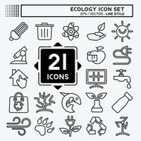 Icon Set Ecology. suitable for education symbol. line style. simple design editable. design template vector. simple illustration vector