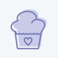 Icon Muffin. suitable for Bakery symbol. two tone style. simple design editable. design template vector. simple illustration vector