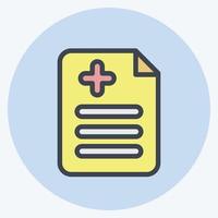 icono de informe médico. adecuado para el símbolo de la medicina. estilo compañero de color. diseño simple editable. vector de plantilla de diseño. ilustración sencilla