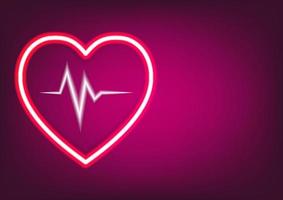 electrocardiograma gráfico del concepto de corazón símbolo de estilo de vida saludable y amor vector ilustración copia espacio para texto