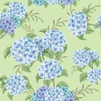 Watercolor Hydrangea Seamless Pattern vector