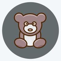 icono de oso de peluche. adecuado para el símbolo de los niños. estilo plano diseño simple editable. vector de plantilla de diseño. ilustración sencilla