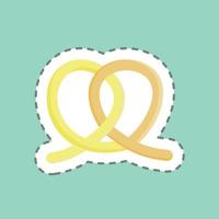 Sticker line cut Pretzel. suitable for Bakery symbol. simple design editable. design template vector. simple illustration vector