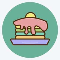 Icon Pancake. suitable for Bakery symbol. flat style. simple design editable. design template vector. simple illustration vector