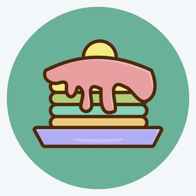 Icon Pancake. suitable for Bakery symbol. flat style. simple design editable. design template vector. simple illustration