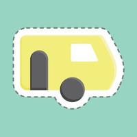 Sticker line cut Caravanning. suitable for education. simple design editable. design template vector. simple illustration vector