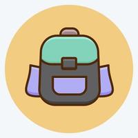 Icon Backpack. suitable for education symbol. flat style. simple design editable. design template vector. simple illustration vector