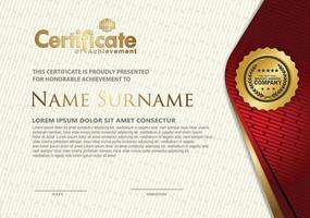 Certificate template with textured background, vector