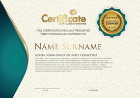 Certificate template with luxury and elegant texture modern pattern, diploma, Vector illustration