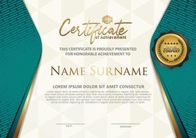 Certificate template with textured background, vector