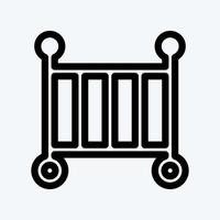 Icon Crib. suitable for Kids symbol. line style. simple design editable. design template vector. simple illustration vector