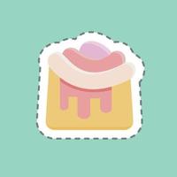 Sticker line cut Cinnamon Roll. suitable for Bakery symbol. simple design editable. design template vector. simple illustration vector