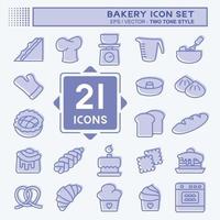 Icon Set Bakery. suitable for Bakery symbol. two tone style. simple design editable. design template vector. simple illustration vector