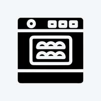 horno icono. adecuado para el símbolo de panadería. estilo de glifo. diseño simple editable. vector de plantilla de diseño. ilustración sencilla