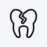 Icon Bad Tooth. suitable for medicine symbol. line style. simple design editable. design template vector. simple illustration vector