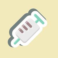 Sticker Syringe. suitable for medicine symbol. simple design editable. design template vector. simple illustration vector