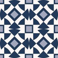Square-triangle geometric shape seamless pattern background. Contemporary blue color design. Use for home interior decoration elements. vector