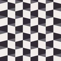 Isometric square box shape black and white color background. Dimensional checkered seamless pattern design. Use for fabric, textile, interior decoration elements, upholstery, wrapping. vector