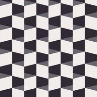 Isometric square box shape black and white color background. Dimensional checkered seamless pattern design. Use for fabric, textile, interior decoration elements, upholstery, wrapping. vector