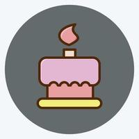 pastel de cumpleaños de icono. adecuado para el símbolo de panadería. estilo plano diseño simple editable. vector de plantilla de diseño. ilustración sencilla