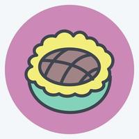 pastel de manzana icono. adecuado para el símbolo de panadería. estilo compañero de color. diseño simple editable. vector de plantilla de diseño. ilustración sencilla