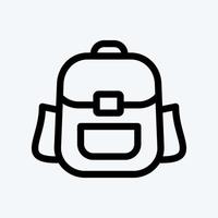 Icon Backpack. suitable for education symbol. line style. simple design editable. design template vector. simple illustration vector