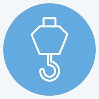 Icon Crane Hook. suitable for building symbol. blue eyes style. simple design editable. design template vector. simple illustration vector