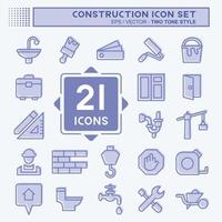 Icon Set Construction. suitable for building symbol. two tone style. simple design editable. design template vector. simple illustration vector