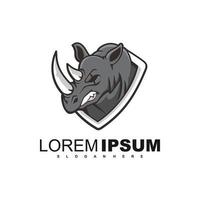 rhino mascot logo animal vector icon