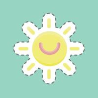Sticker line cut Solar Power. suitable for education symbol. simple design editable. design template vector. simple illustration vector
