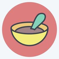 icono de cereal para bebés. adecuado para el símbolo de los niños. estilo compañero de color. diseño simple editable. vector de plantilla de diseño. ilustración sencilla